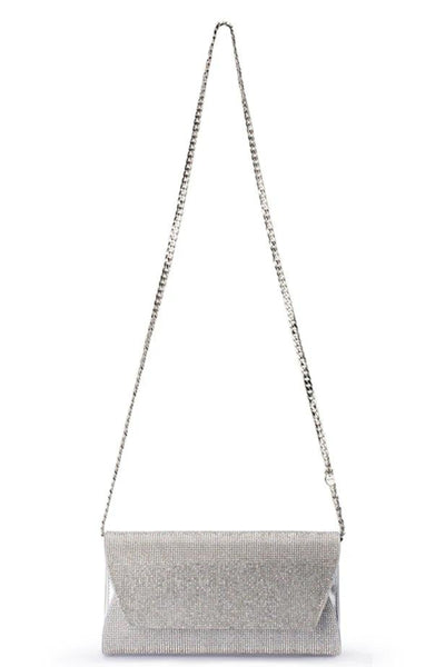 Stacey Crystal Clutch - Silver