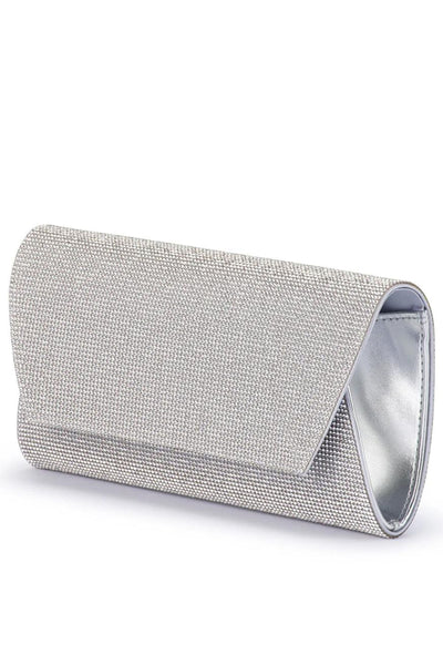 Stacey Crystal Clutch - Silver