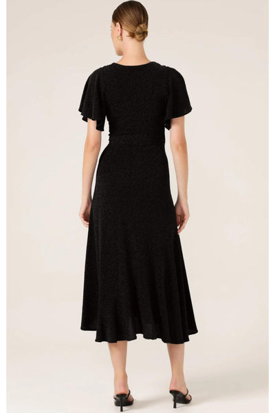 Stargaze Wrap Dress - Black Lurex