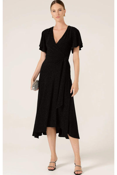 Stargaze Wrap Dress - Black Lurex