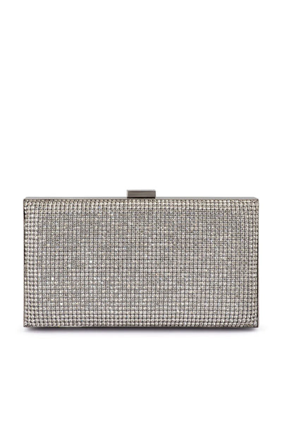 Stef Crystal Box Clutch - Silver