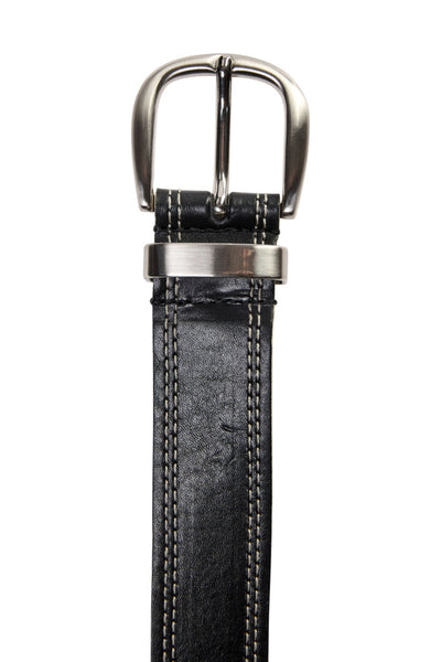 Stitch Leather Belt - Black