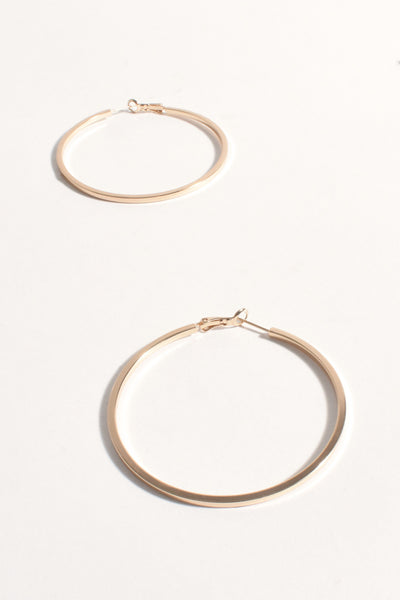 Straight Edge Event Hoops - Gold