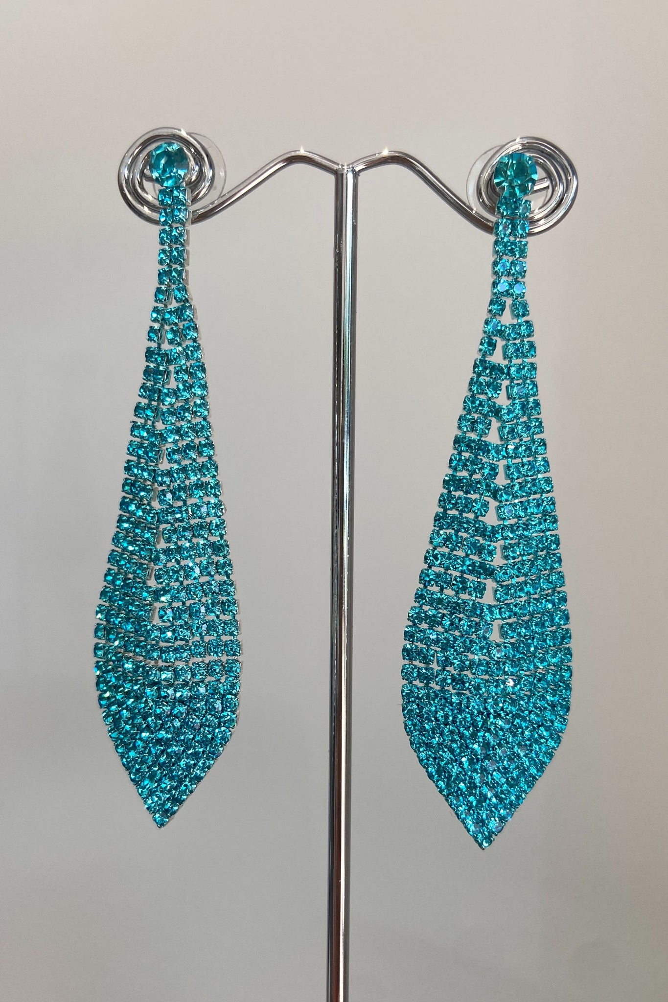 Studio Rhinestone Drop Earrings - Blue