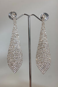 Studio Rhinestone Drop Earrings - Silver