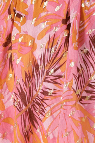 Sunburst Blouse - Pink Orange Tropical