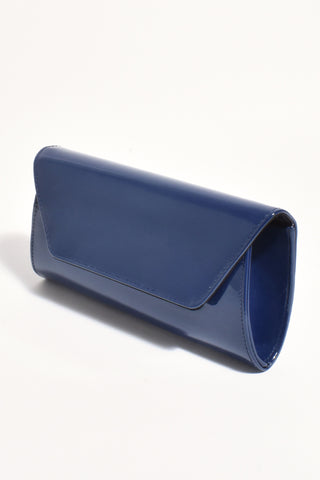 Suzie Gloss Foldover Clutch - Navy