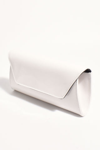 Suzie Gloss Foldover Clutch - Stone