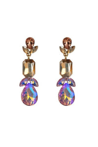 Tabatha Crystal Drop Event Earrings - Iridescent Champagne