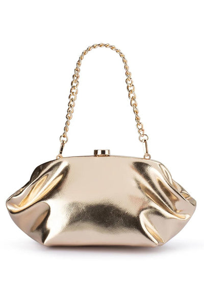 Tally Metallic Clutch - Gold