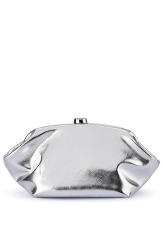 Tally Metallic Clutch - Silver