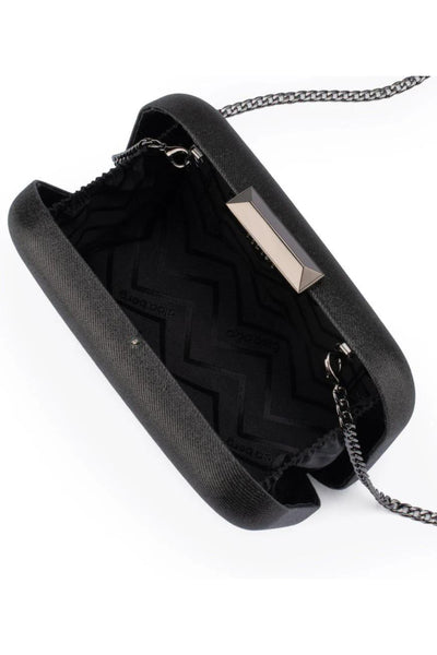 Tamar Metallic Clutch - Black