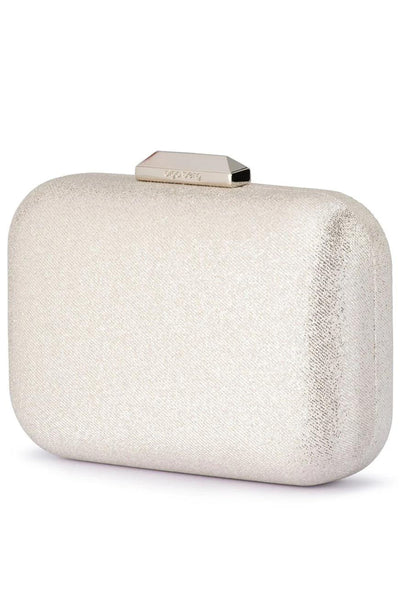 Tamar Metallic Clutch - Silver