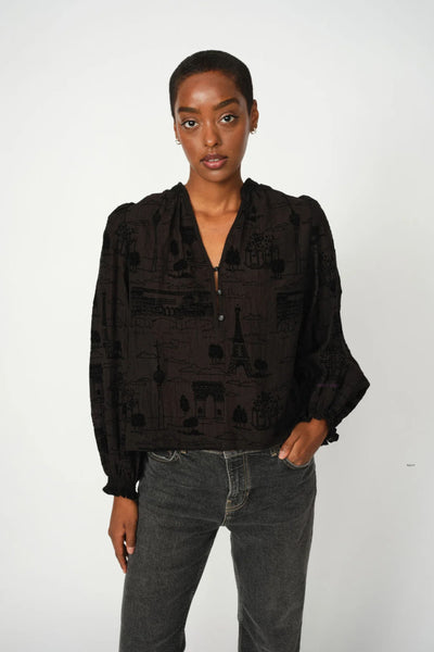 Tazzin Tale Light Blouse- Black