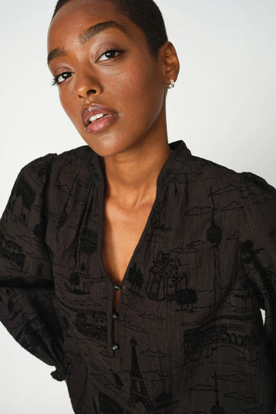Tazzin Tale Light Blouse- Black