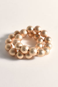 Textured Ball Set Bracelet - Gold