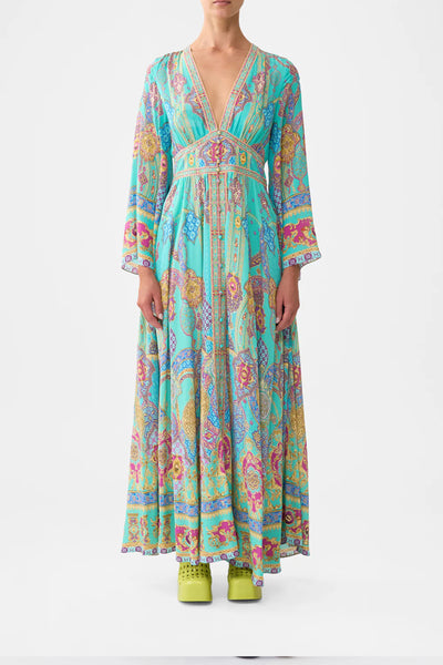 The Concubine S Corridor Kimono Sleeve Dress with Shirring Detail