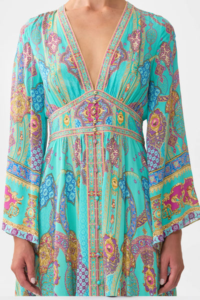 The Concubine S Corridor Kimono Sleeve Dress with Shirring Detail