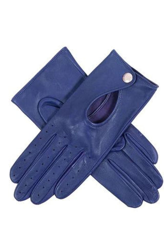 Thruxton Leather Driving Gloves - Marine Blue