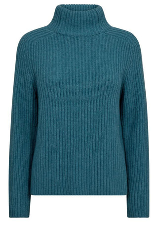 Thyra High Neck Knit - Storm Blue