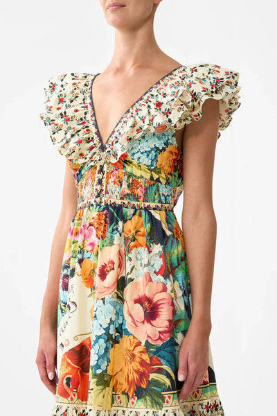 Aromatic Amor Tiered Dress with Neck Frill SIZE 12/14/16 ONLY