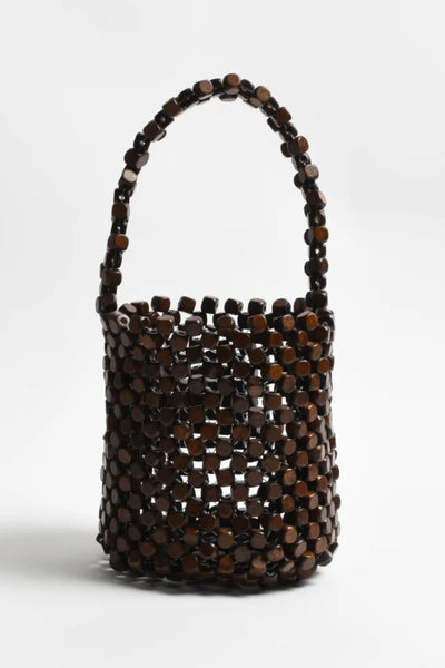 Timber Beads Mini Bucket Bag - Chocolate
