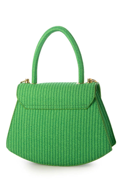 Tori Rattan Saddle Bag - Green