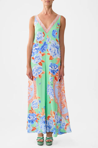 V Neck Flared Jumpsuit - Topkapi Pop