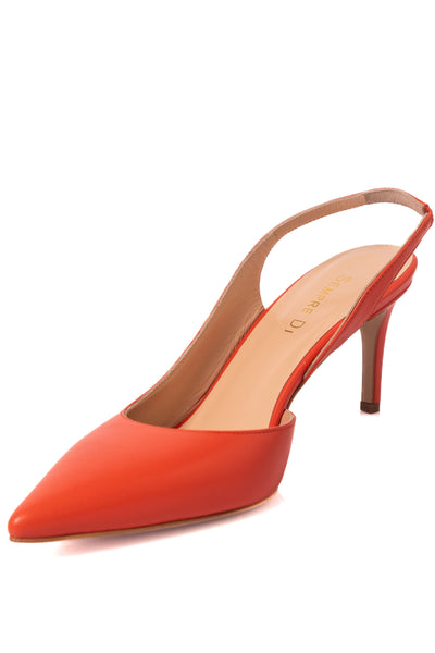 Vaiana Pointed Silngback Heels - Coral