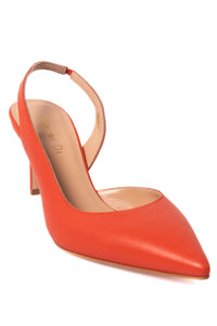 Vaiana Pointed Silngback Heels - Coral