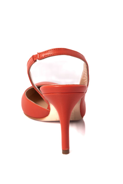 Vaiana Pointed Silngback Heels - Coral