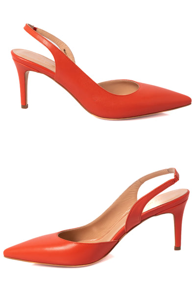Vaiana Pointed Silngback Heels - Coral