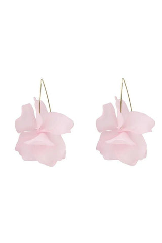 Veruca Acrylic Petal Flower Earrings - Pink