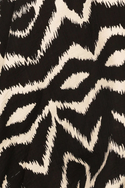 Villa Vita Convertible Maxi Dress - Black Cream Abstract