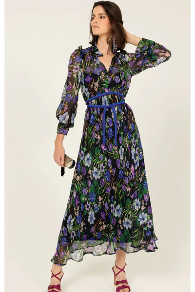 Violetta Midi Dress - Violet Floral