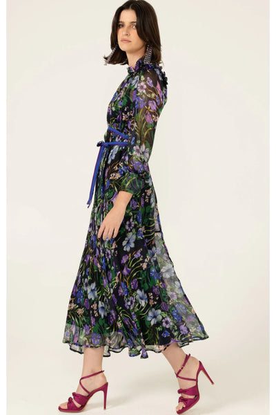 Violetta Midi Dress - Violet Floral