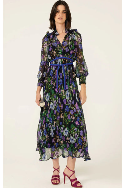 Violetta Midi Dress - Violet Floral
