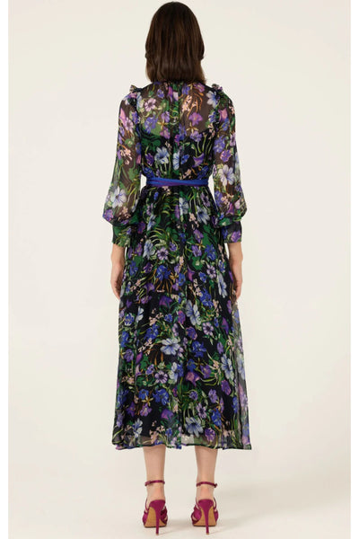 Violetta Midi Dress - Violet Floral