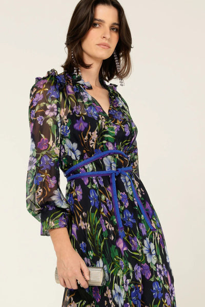 Violetta Midi Dress - Violet Floral