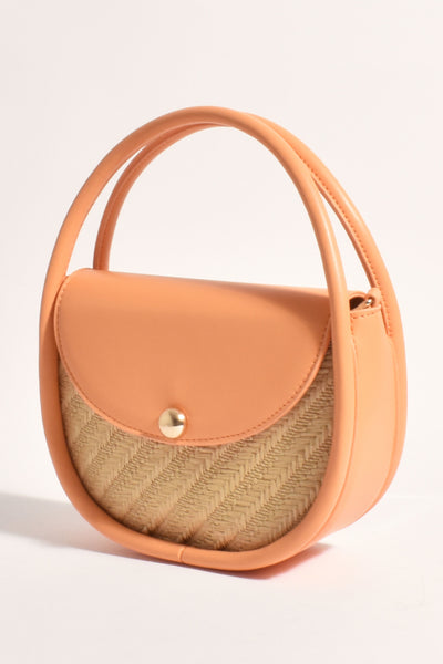 Violetta Woven Circular Mini Bag - Mandarin