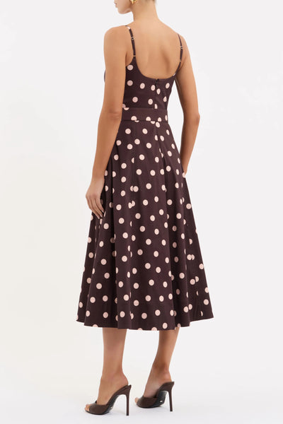 Vivianne Strap Midi Dress - Polka Dot