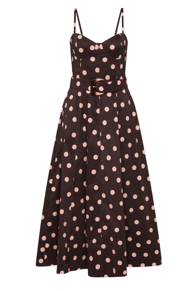 Vivianne Strap Midi Dress - Polka Dot