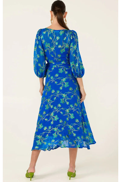 Water Lily Wrap Dress - Cobalt Jade Floral