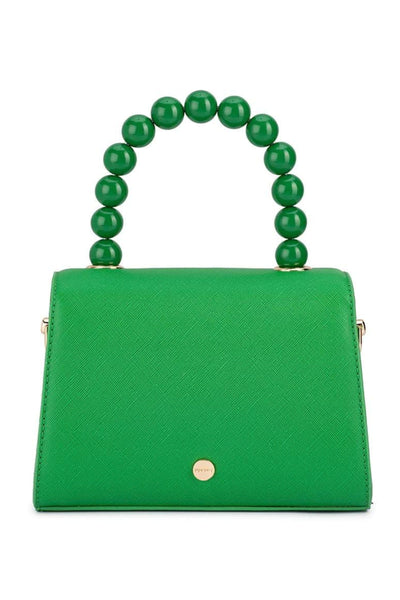 Wendy Acrylic Bead Handle Bag - Green