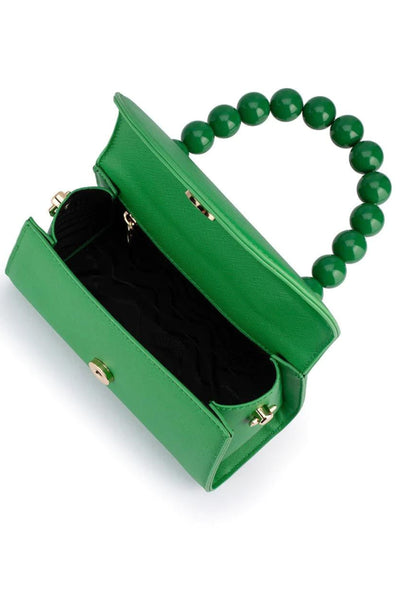 Wendy Acrylic Bead Handle Bag - Green