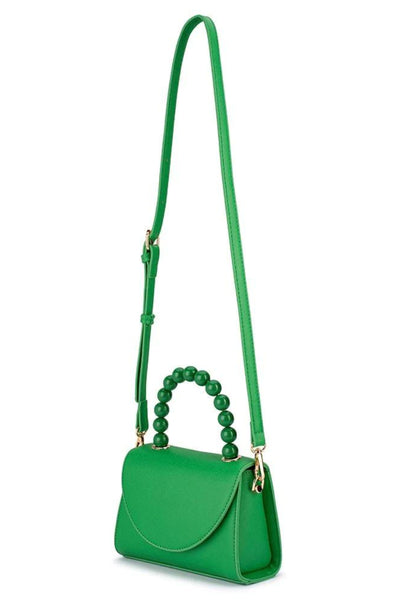 Wendy Acrylic Bead Handle Bag - Green