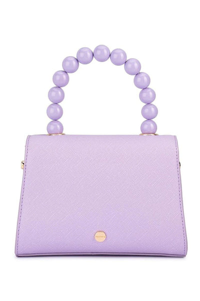 Wendy Acrylic Bead Handle Bag - Lilac