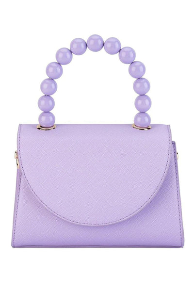 Wendy Acrylic Bead Handle Bag - Lilac