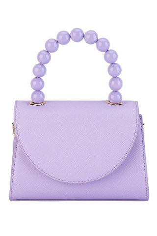 Wendy Acrylic Bead Handle Bag - Lilac