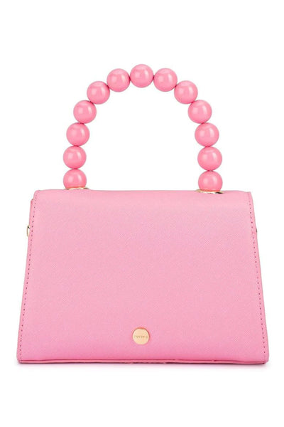 Wendy Acrylic Bead Handle Bag - Pink